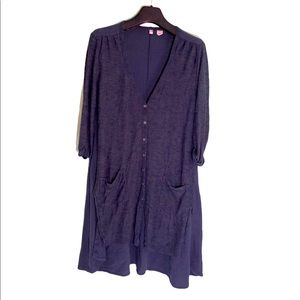 Anthropologie Moth Blue Gray Long Cardigan